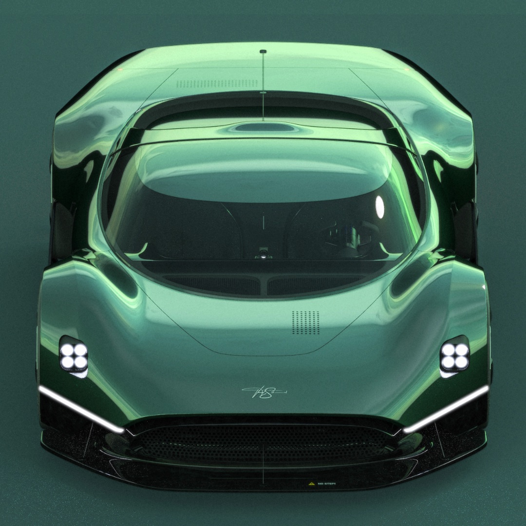 YTEM hypercar concept, front view with the surfacing resolved